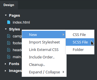 Create SCSS