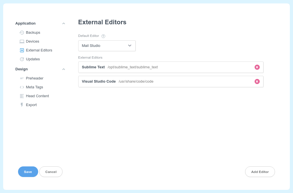 External Editors